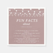 ストリングライトピンク赤面トリビアおもしろいファクト結婚ズ スタンダードカクテルナプキン (正面)