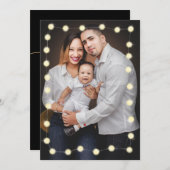 ストリングライトファミリーフォトクリスマスカード シーズンカード (正面/裏面)