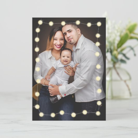 ストリングライトファミリーフォトクリスマスカード シーズンカード (スタンド正面)