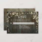 ストリングライトファームバーンウッ素朴ドRSVP応答 出欠カード (正面/裏面)