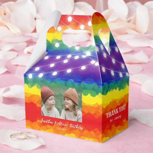 ストリングライトフォトジカラフルョイント誕生日 フェイバーボックス (ウェディング)