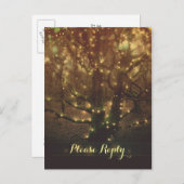 ストリングライトフォレストの木RSVPポストカード インビテーションポストカード (正面/裏面)