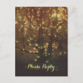 ストリングライトフォレストの木RSVPポストカード インビテーションポストカード (正面)
