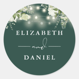 ストリングライトフローラエメラルド結婚式の引き出物 ラウンドシール