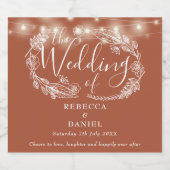 ストリングライトフローラテラコッタ結婚ズ ビールラベル (シングルラベル)