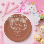 ストリングライトフローラテラコッタ結婚ズ ペーパープレート (パーティー)