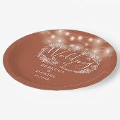 ストリングライトフローラテラコッタ結婚ズ ペーパープレート (アングル)