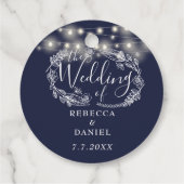 ストリングライトフローラネイビー結婚ブルー フェイバータグ (裏面)