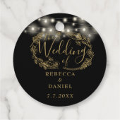 ストリングライトフローラブラックと金ゴールド結婚ズ フェイバータグ (裏面)
