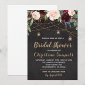 ストリングライトブライダルシャワー招待 招待状 (正面/裏面)