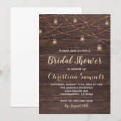 ストリングライトブライダルシャワー招待 招待状 (正面/裏面)