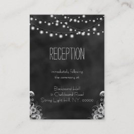 ストリングライトブラックチャックボード披露宴エンクロージャ エンクロージャーカード