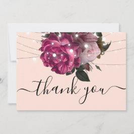 ストリングライトブルゴーニュ感謝していの花あなた 招待状