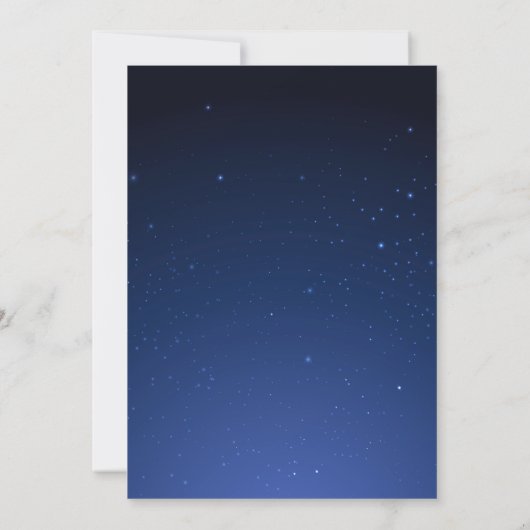 ストリングライトブルーエレガントブライダルシャワー 招待状 (裏面)