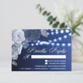 ストリングライトブルーエレガントミールの選択 出欠カード (スタンド正面)