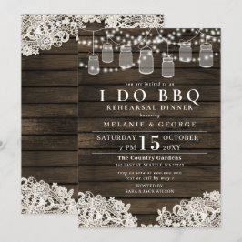 ストリングライトメイスンジャースI DO BBQリハーサルディナー 招待状