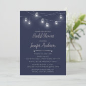 ストリングライトメイソンジャーブルーブライダルシャワー 招待状 (スタンド正面)