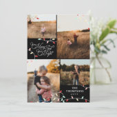 ストリングライトメリー明るいクリスマス写真コラージュ シーズンカード (スタンド正面)