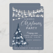 ストリングライトモダンクリス企業のマスパーティー 招待状 (正面/裏面)