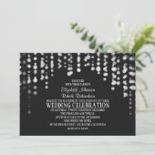 ストリングライトモダン結婚式招待状 招待状 (スタンド正面)