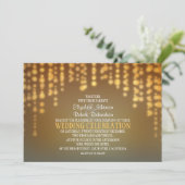 ストリングライトモダン結婚式招待状 招待状 (スタンド正面)
