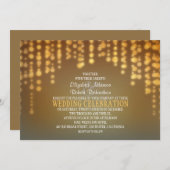 ストリングライトモダン結婚式招待状 招待状 (正面/裏面)