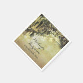 ストリングライトモッシーな木の枝 スタンダードカクテルナプキン (角)