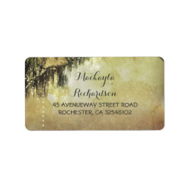 ストリングライトモッシーな木の枝 ラベル