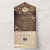 ストリングライトモノグラム結婚のQRコード オールインワン招待状 (内側)