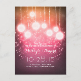 ストリングライトランタン紫の日付を保存 案内ポストカード