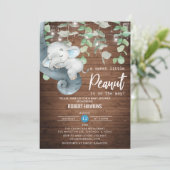 ストリングライトリトルピーナッツエレファントベビーシャワー 招待状 (スタンド正面)