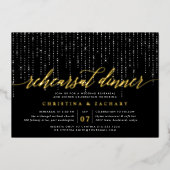 ストリングライトリハーサルディナー 箔招待状 (正面)