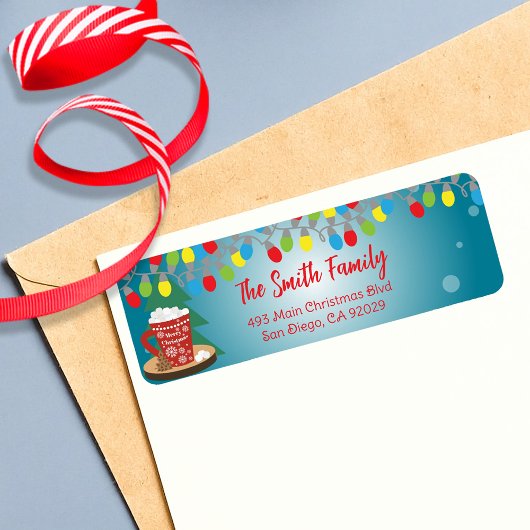 ストリングライトレッドマグウィンタークリスマスアドレス ラベル