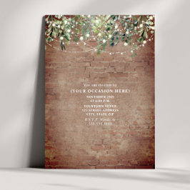 ストリングライトレンガ植物ジェネリックパーティー 招待状