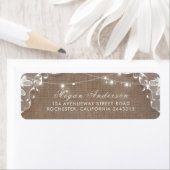 ストリングライトレースとバーラップ素朴エレガント ラベル (インサイチュ)