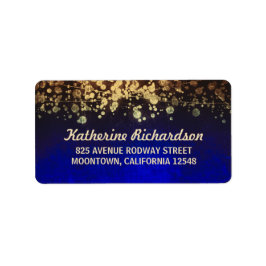 ストリングライトヴィンテージウェディングブルーと金ゴールド ラベル