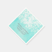 ストリングライトヴィンテージ結婚ブルー スタンダードカクテルナプキン (角)