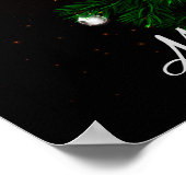 ストリングライト付きクリスマスツリーのポスター ポスター (角)