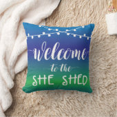 ストリングライト付きザ·シェッドへようこそ クッション (ブランケット)