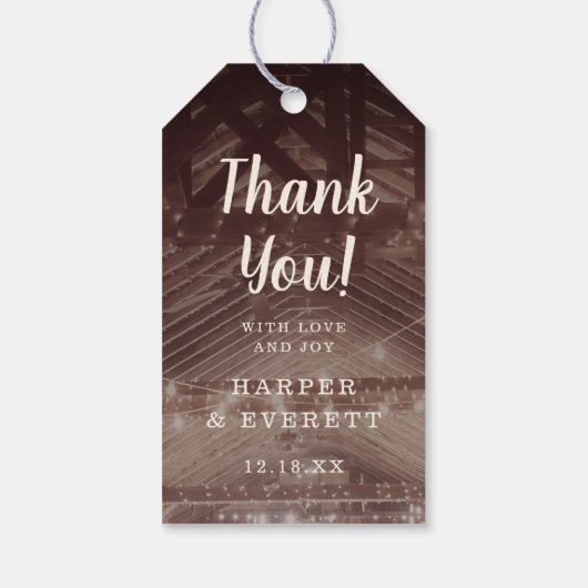 ストリングライト付きバーンラフ結婚ターありがとう ギフトタグ (裏面)