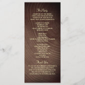 ストリングライト付きラスティックウッド結婚式プログラム プログラム (裏面)