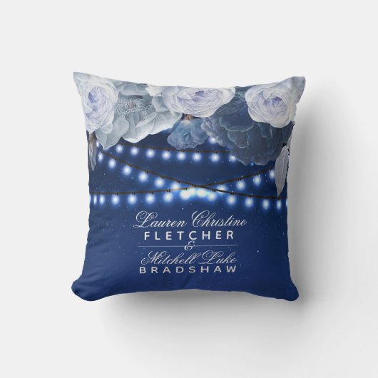 ストリングライト写真結婚ズ クッション (正面)