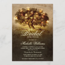 ストリングライト古いオークツリー素朴なブライダルシャワー