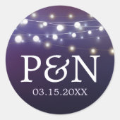 ストリングライト夕べ結婚ズモノグラム ラウンドシール (正面)