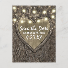 ストリングライト彫りオークの木Date Cardを保存 案内ポストカード