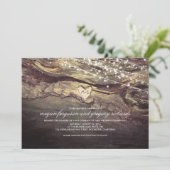 ストリングライト彫りハート素朴結婚ズ 招待状 (スタンド正面)