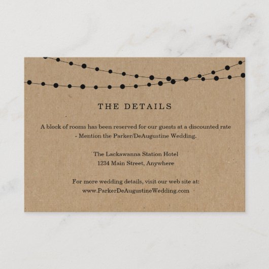 ストリングライト情報詳細エンクロージャカード エンクロージャーカード (正面)