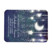 ストリングライト星と月の日付を保存 マグネット (横)