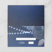 ストリングライト星ブルーエレガントな結婚式 プレイスカード (外部開封)
