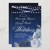 ストリングライト星ブルーエレガントな結婚式